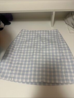 J. Galt Light Blue Plaid Mini Skirt — A-Line Casual Chic
